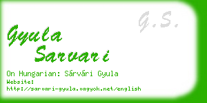 gyula sarvari business card